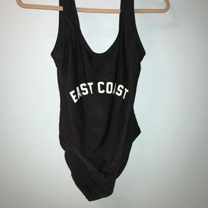 Trendy 1 piece bathing suit, “EAST COAST”